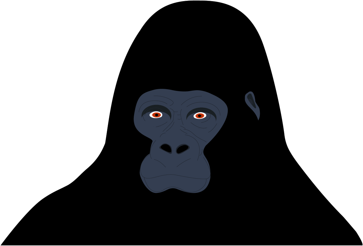 a sketch of a gorilla
