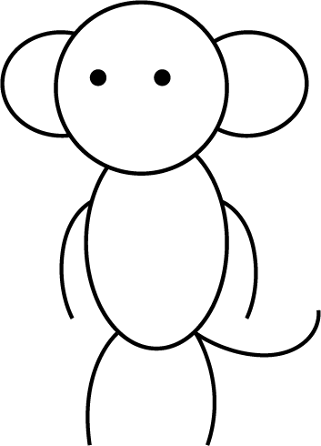 a simply-drawn little monkey